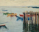 M. Evelyn McCormick, Boats, oil on canvas
