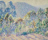 William Clapp, A row of trees, 1924, oil on board