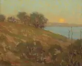 Sunset by Granville Redmond, oil on canvas, sold Apr 2018