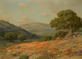 Angel Espoy, California wildflowers, oil on canvas
