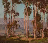 Edgar Alwin Payne, A View Through the Trees, oil on canvas