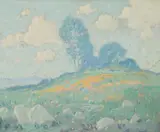 Paul Lauritz, California landscape with poppies, oil on canvas