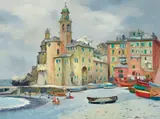 Emil Kosa Jr., Camogli #2 (Portofino, Italy), oil on canvas