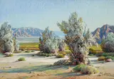 Smoke Tree Grove by Paul Grimm, 1938, oil on canvas, sold Apr 2018