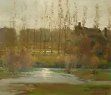 Charles Reiffel, Landscape with House, Trees and Stream