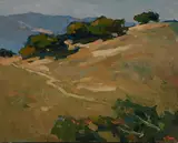 Si Chen Yuan, Trees on a Hillside, oil on canvas