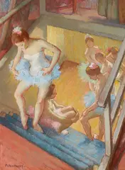 Mischa Askenazy, The Rehearsal, pastel and conte crayon on paperboard