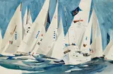 Rex Brandt, Big Race, 1964, watercolor and graphite on paper