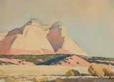 Maynard Dixon, A view of Mount Carmel, Utah, 1944, watercolor and graphite on paper