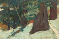 A winter landscape by Bert Geer Phillips, oil on panel, offered Apr 2018