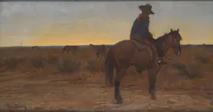 Daybreak by Maynard Dixon, 1907, oil on canvas laid to board, sold Apr 2018