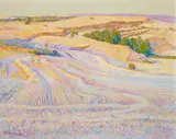 Birger Sandzén, Field Patterns, oil on canvas