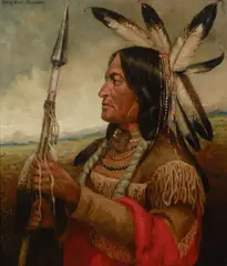Henry Herman Cross, A portrait of Bird Chief, Arapaho Tribe, oil on canvas