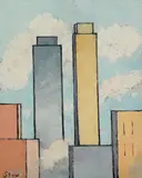 Charles Green Shaw, Untitled (City Skyline)