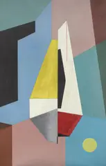 Charles Green Shaw, Untitled (Atomic Flight), 1945, oil on board