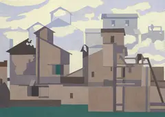 Charles Sheeler, Architectural Cadences, 1954, gouache and pencil on paper laid down on paper