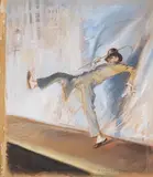 Everett Shinn, Eccentric Dancer, 1930, pastel, charcoal and conte crayon on paperboard