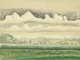 Charles E. Burchfield, Untitled (Landscape in a Field), 1917, gouache, watercolor and pencil on paper laid down on board