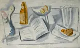 Stuart Davis, Still Life with Book, Compote and Glass