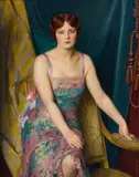William McGregor Paxton, Glitter, 1930, oil on canvas