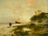 Thomas Moran, Beach Scene in Fort George Island, Florida, circa 1878, oil on panel