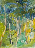 Romare Bearden, Martinique Rainforest II, 1976, watercolor and pencil on paper