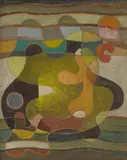 Werner Drewes, Untitled (#221), oil on panel