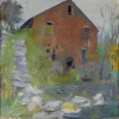 Old Mill by Wolf Kahn, oil on canvas, sold Nov 2017