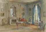 Walter Gay, Interior Scene, watercolor on paper