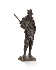 The Hiker by Allen George Newman, 1904, bronze with dark brown patina, sold Nov 2017