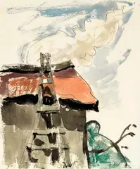 Ladder by Arthur Dove, 1934, watercolor and ink on paper, sold Nov 2017