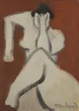 Milton Avery, Thoughtful Nude, oil on board