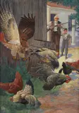 Lynn Bogue Hunt, Protecting the Coop, oil on board