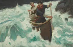 Philip Russell Goodwin, Shooting the Rapids, oil on canvas