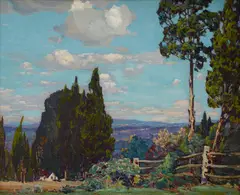 Summer Afternoon by Gustave Cimiotti, oil on canvas, sold Nov 2017