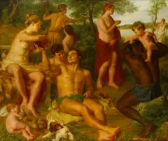 Bacchanal by John Koch, oil on canvas, sold Nov 2017