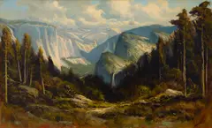 Manuel Valencia, Yosemite Valley, oil on canvas