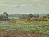 Theodore Wores, Early Springtime in Sugita, Japan, 1895, oil on board