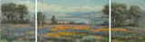 William Franklin Jackson, A field of California wildflowers with a lake in the distance