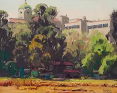 Ramona Convent by Sam Hyde Harris, oil on canvas affixed to board, sold Nov 2017