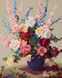 Conrad Buff, A vase of flowers, oil on board