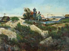 Philip Latimer Dike, Old Lighthouse at Port Hueneme, California, oil on canvas