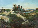 Philip Latimer Dike, Old Lighthouse at Port Hueneme, California, oil on canvas