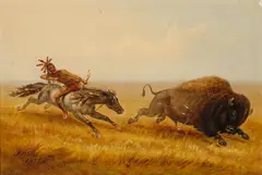 James Walker, Buffalo hunt, 1877, oil on canvas