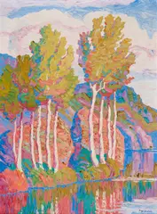 Birger Sandzén, Aspens, Rocky Mountain National Park, Colorado, 1930, oil on canvas