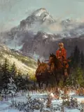 Joe Abbrescia, Man of the Mountain, oil on panel