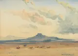 Cowboys after Mustangs by Edward Borein, watercolor on paper, sold Nov 2017