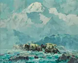 Eustace Paul Ziegler, The Fjord (below Mt. McKinley), oil on canvas board