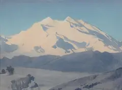 Fred Machetanz, Mt. McKinley, 1952, watercolor, color pencil and graphite on paper