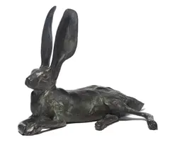 Black Tailed Jackrabbit #1 by Mark Rossi, bronze with green patina, sold Nov 2017